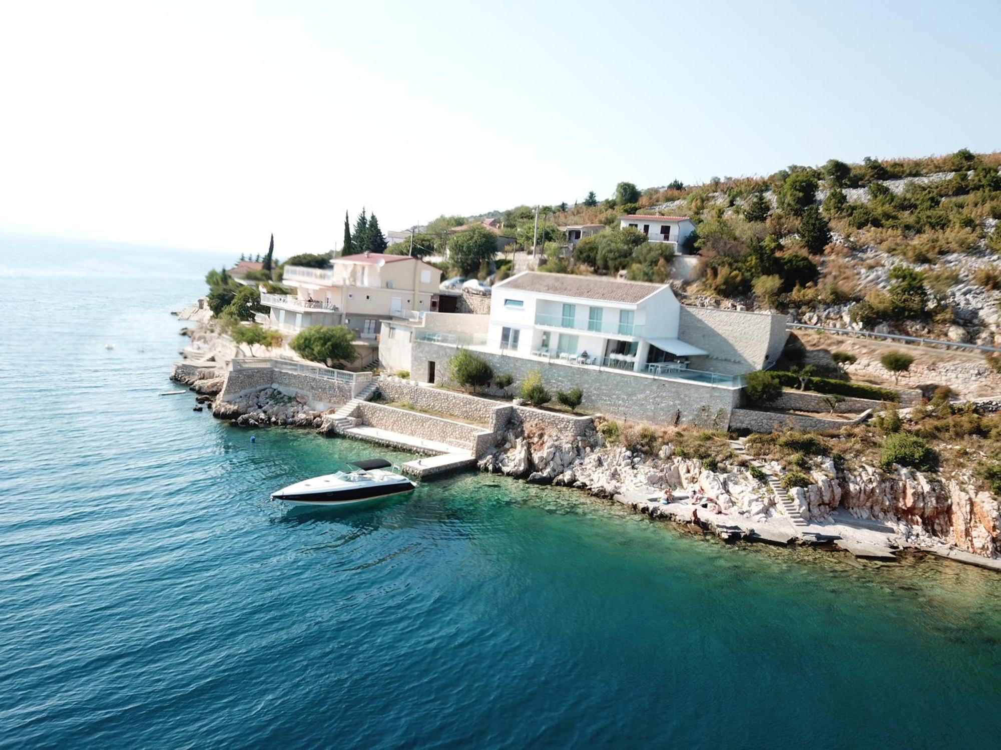 Barić Draga Villa Basthel Direct Aan Zee ,Verwarmd Zwembad En Sauna מראה חיצוני תמונה